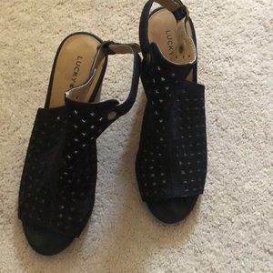 Lucky Brand 4” platform slingback sandals